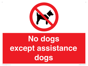 No dogs except assistance dogs